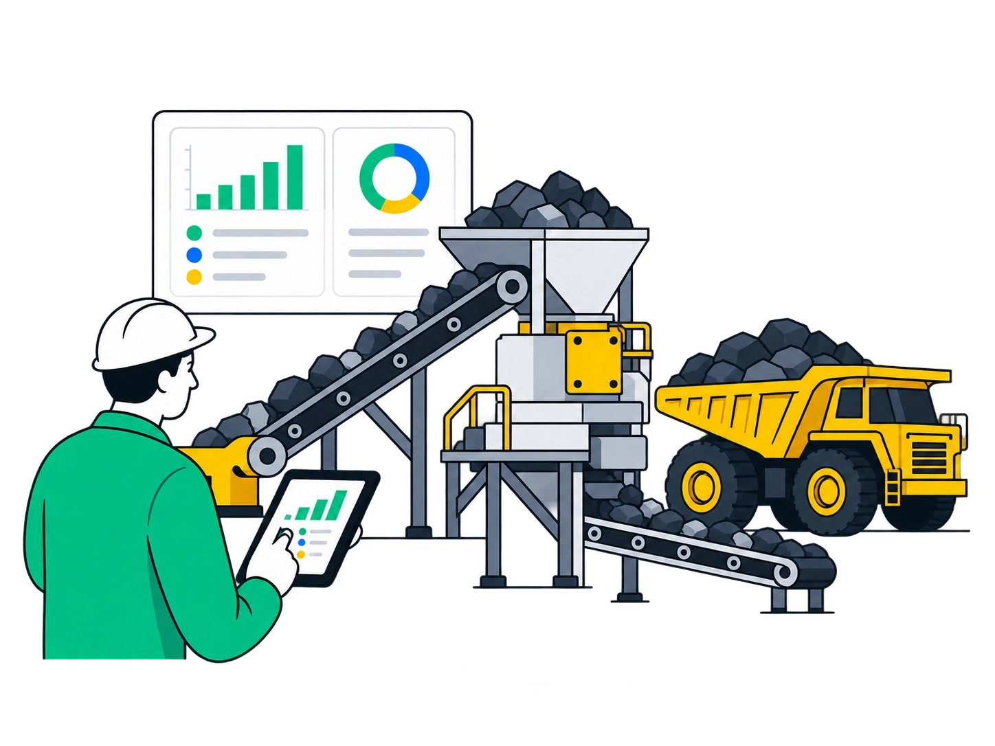 Mining operations illustration